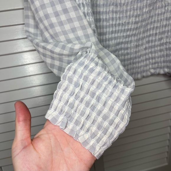 Ann Taylor Smocked Gingham Blouse - Picture 3 of 4